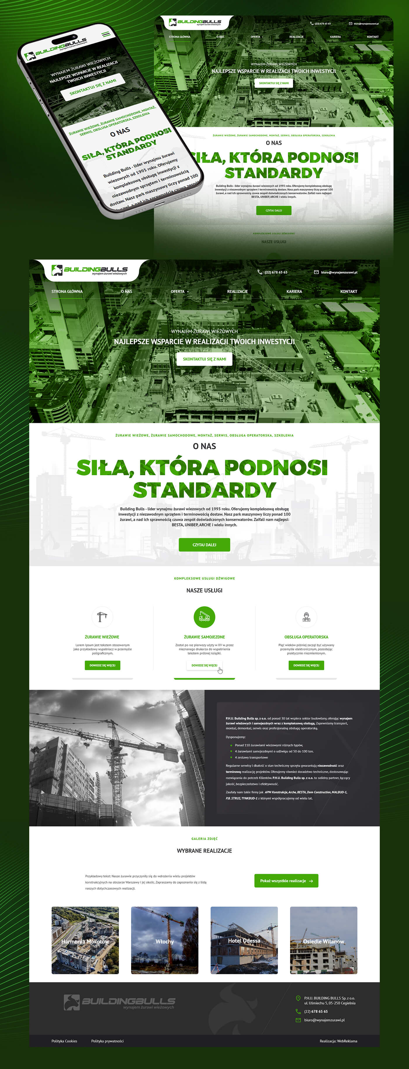 Wynajem żurawi wieżowych - BUILDING BULLS